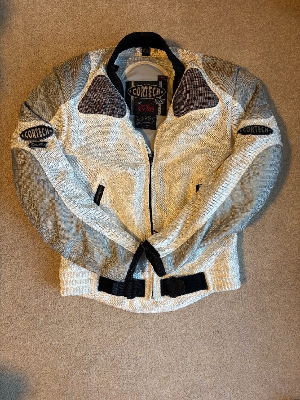 Cortech GX Air By Tour Master Women's Motorcycle Jacket Size S 8-10 White Gray